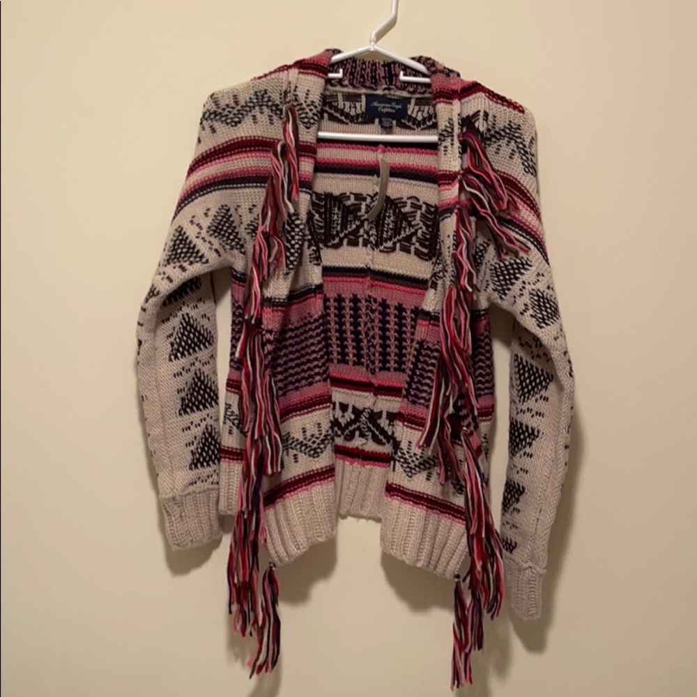 AE Reverse Fair Isle Cardigan size XXS NWT